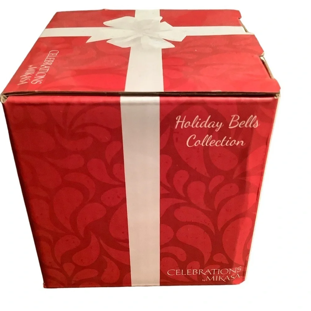 Celebrations by Mikasa Holiday Bells Crystal Votive Holder.
